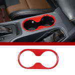 For Ford Ranger Wildtrak 2015- ABS Carbon fiber Car Interior Central Control Water Cup Holder Panel Sticker Car Accessories punane