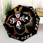 KISS B&auml;ndi Logoga T-s&auml;rk : Rock and Roll Over vihmavari, Kaasaskantav 3-kordne kompaktne vihmavari meestele ja naistele, S261