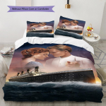 Titanic Muster Voodipesu, Tekikomplekt Tekikate Padjap&uuml;&uuml;r Kodu S&uuml;nnip&auml;evakingitus (1 * tekikott + 2 * padjap&uuml;&uuml;ri, ilma s&uuml;damikuta) 135x200cm