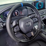 For Honda Civic 11 XI - Accord Hand-stitched non-slip black leather carbon fiber car Steering Wheel Cover 1