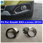 Front Head Bumper Fog Lamps Lights Decoration Frame Cover Trim Fit For Suzuki SX4 s-cross 2014 - 2016 Car Exterior Accessories black
