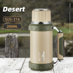 TKK 2000ml SUS-316 Ruumikas Roostevabast Terasest Termos Kerge Kaasas Kanda Vaakumkolb Isoleeritud Tass K&ouml;iega Termospudel 2000ml