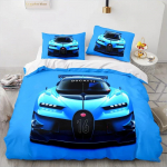 Spordiauto Superauto V&otilde;idus&otilde;iduauto Voodipesukomplekt Magamistuba Pehme Kaasaegne Voodikate Mugav Laste Tekikate Tekikate Ja Padjap&uuml;&uuml;r EU Single(135*200cm)3pcs