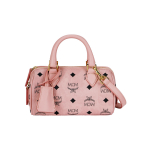 MCM Ella Monogramiga kaetud l&otilde;uendist ja nahast Boston kott Mini Naiste k&auml;ekotid Roosa MWBESEA01PZ001 Basic Set (Bag+Dust Bag)