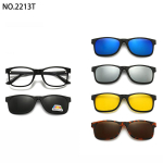 Magnetiline P&auml;ikeseprillide Klamber ja Optiliste Prillide Raam 6 &uuml;hes Naistele Meestele v&otilde;i &Ouml;&ouml;n&auml;gemiseks Mitmeotstarbelised Prillid Polarized lens black