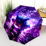 Gengar Pok&eacute;moni muster, automaatselt kokkupandav vihmavari, kaasaskantav ja kokkupandav disain, 8 kuplitugevust, j&otilde;ulu- v&otilde;i s&uuml;nnip&auml;evakingitus. mitmev&auml;rviline