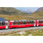 KATO N-m&otilde;&otilde;tkava Reti Raudtee Bernina Express Uue Logoga P&otilde;hikomplekt 3 vagunit 10-1655 Mudelrong Reisivagun