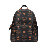 MCM Stark Suure Logoga Monogrammitr&uuml;kiga Klassikaline Naeltega Kaetud L&otilde;uendist ja Nahast Seljakott V&auml;ike Unisex seljakott Must MMKESVE01BK001 Basic Set (Bag+Dust Bag)