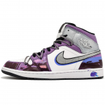 Jordan Air Jordan 1 Abrasion Resistant Breathable Mid top Vintage Basketball Shoes Men's Cyber Purple FB9911-001(Team400-) 47.5