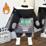 Poiste jakid s&uuml;gis- ja talvemudelid Parker Clothes Plus sametist paksendatud puuvillased lasteriided 100 hall