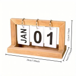 Puidust Igavene Kalender Klapp Kuu Kuup&auml;eva N&auml;idik Laua Ajakava Igap&auml;evane Planeerija Kontori Kodu Dekoratsioon Foto Rekvisiidid pruun