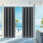 V&auml;lipatio &Uuml;lemine Alumine L&auml;biauguga Veekindel Kardinad Mustaks Tegivad Termoisoleerivad Privaatsuskardin Varjualuse, Veranda, Aia jaoks 1pcs-W150xH166cm&Grommet Top&1 panel