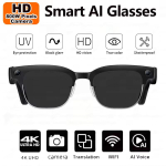 2026 Uued 8K HD AI Nutiprillid Meestele Chat GPT 800MP Kaamera Bluetooth K&otilde;ne AI T&otilde;lge H&auml;&auml;lassistendi Juhtimine P&auml;ikeseprillid Naistele must