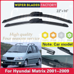 Hyundai Matrix 2001 - 2009 esiklaasipuhastajad Esiklaasipuhastajad Tuuleklaas Tuuleklaasi Puhastusakna Vihmapintsliid 22 +16 Auto Tarvikud Front 2pcs black