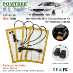 Universal Built-In Car Seat Heater Kit,Include 4pcs Alloy Wire Heating Pads Dual Control Switch,Ride Comfortably in Cold Weather Universal Model B black