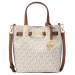 Michael Kors MK Carson Metallist Logo Reguleeritav Eemaldatav &Otilde;larihm Kunstnahast Crossbody K&auml;ekott V&auml;ikesed Naiste K&auml;ekotid 35S5G2ZC5B-VANILLA Basic Set (Bag+Dust Bag)