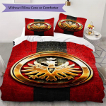 Eintracht Frankfurt Mustriga Voodipesu tekkikomplekt teki kate padjap&uuml;&uuml;r Kodu kaunistus S&uuml;nnip&auml;eva kingitus (1 * tekikott + 2 * padjap&uuml;&uuml;ri ilma s&uuml;damikuta) 135x200cm