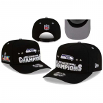 Seattle Seahawksi Konverentsi Meistrite Snapback M&uuml;ts, Super Bowl LIX Reguleeritav Must Pesapallim&uuml;ts, NFL Jalgpallif&auml;nnide Streetwear one size