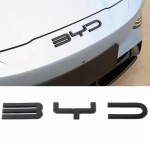 L&auml;ikivad mustad auto esipoolsed ja tagumised embleemi kleebised Rooliratta logo kleebis BYD SEAl HAN SONG YUAN DOLPHIN ATTO 3 jaoks Tarvikud must