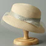 Imiteeritud linane &otilde;lgk&uuml;bar daamide elegantne &otilde;lgk&uuml;bar p&auml;ikesekaitse ranna p&auml;ikesek&uuml;bar Briti retro mood v&otilde;rkk&uuml;bar 55-58CM