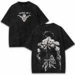 Baki Hanma Wake Up Kahepoolne Happega Pesta T-s&auml;rk J&otilde;usaal Fitness Anime Vintage Must &Uuml;legabariidiline Unisex Streetwear T-s&auml;rk S