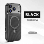 Teemantmustriga nahast telefoni&uuml;mbris i iPhone 17 16 15 14 13 12 Pro Max 17Air jaoks, mehaaniline magnetiline p&ouml;&ouml;rlev metallist klambri kate iPhone Air must