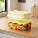 Kimchi pressi fermentatsioonikonteiner pressplaadiga Hapukapsa fermentatsioonikonteiner marineerimispurk kurkide ja k&ouml;&ouml;giviljade jaoks kollane