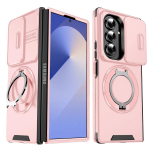 Sobib Samsung Galaxy Z Fold 7 6 Flip 7 6 jaoks 360 kraadi p&ouml;&ouml;ratav magnetkinnitus koos kaamerakaitsega telefonikotiga Galaxy Z Flip 7 roosa