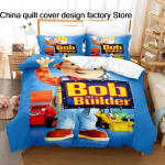 Armas Bob the Builder Voodipesu Komplekt 3D Prinditud Tekikott Padjap&uuml;&uuml;r Laste Magamistuppa Kodu Tekstiil &Uuml;heinimese T&auml;is Suurus Queen Suurus King Suurus EU Single(135x200cm)