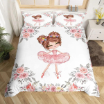 Armasta v&otilde;imlemist Voodipesu Tekikott Komplekt T&auml;issuurus Ballett Voodipesu Komplekt T&uuml;drukud T&uuml;tar Lapsed Tantsuarmastajad Tekikott Komplekt US Twin(172x218cm)