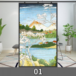 Jaapani stiilis privaatsuse aknakile staatilise kinnitusega vitraaž Ukiyo-e kirsipuu &otilde;ied klaaskile tualeti vannitoa akna kleepsud (as the picture,40x60cm)