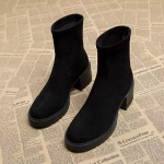 Naiste Saapad K&otilde;rged Kontsad Suede Mood Paksude Kontsadega Disainer Luksuslikud Talvesaapad 2025 Uued Kleidis&auml;&auml;rikud Botas Para Mujer Zapatos 35 must