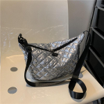 Yogodlns Winter Space puuvillane &otilde;lakott naistele Retro rombist pelmeenikott Luksuslik naiste Crossbody kott Armpit k&auml;ekoti kott 24x8x19cm h&otilde;be