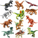 12 dinosauruse t&uuml;rannosauruse triceratopsi lihas&ouml;&ouml;ja taureni topeltkrooniga draakon, laste poiste kokkupandud ehitusplokid m&auml;nguasjakott