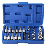 34 tk Torx-otsikupesa ja E-Torx-t&auml;heotsiku komplekt 1/4 3/8 1/2 ajamiga Isane Emased E-torx turvaotsikud K&auml;sit&ouml;&ouml;riist sinine