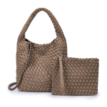 K&auml;sitsi valmistatud veekindel naiste kootud kott - Mitmek&uuml;lgne, elegantne &otilde;la- ja crossbody disain vabaaja kandmiseks khaki