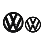 VW Golf 6 jaoks (MK6) 2010-2013 2 tk/komplekt Must Originaal Asendust&uuml;&uuml;p Auto Tagaluugi Embleemid Kaane Embleem Eesmine Tagumine Logo Keskkatte Bi1 Front rear emblem&10-13 golf 6 (MK6) black