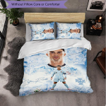 Cristiano Ronaldo Teemaline Voodipesu 3-osaline Tekikoti Komplekt Dekoratiivne Voodipesu Teismeliste Toa Kodu Kaunistamiseks 135cm*200cm