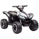 12V Elektriline Laste Quad Buggy, Maksimaalne kiirus 6 km/h, Valgustusefektid, Lasteiste (Vanus 3-5), Metall, PP, Must ja Valge