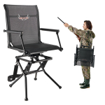 VEVOR Jahitool, 360 kraadi vaikselt p&ouml;&ouml;rlev, kokkupandav kerge kaasaskantav peitupaik tool, raskeveokite terasraamiga maasse paigaldatav taburet, k&auml;etugedega 52 x 53 x 93 cm
