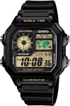 Casio Royale AE-1200WH-1BV Meeste Maailmaaja Digitaalkell Must Roheline Kaart 10-aastase Patareiga beige