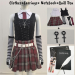 Misa Amane Cosplay Surma Cosplay Kost&uuml;&uuml;m Deb&uuml;&uuml;t Igap&auml;evane Seksikas Kleit Subkultuur Kaelakee GothLoli &Uuml;htne Komplekt XL gray