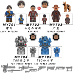 Fallout Lucy J&otilde;ukost&uuml;&uuml;mi ehitusklotside minifiguur V&auml;ikeste osakeste kokkupandav m&auml;nguasi lastele Loominguline mudel Tegevuskuju 6-pakk My701-705 5pcs