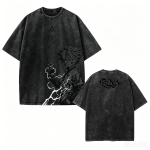 Vintage Pesemine Killua Zoldyck V&auml;lk Anime T-s&auml;rk &Uuml;lem&otilde;&otilde;duline Hunter X Hunter Graafiline Streetwear Puuvillane T-s&auml;rk S black