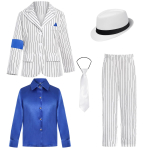 Michael Jacksoni Tantsija Cosplay Kost&uuml;&uuml;mid Lavaesinemiseks Smooth Criminal MJ Kost&uuml;&uuml;mi Komplektid Halloween 110 white