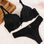 Artdewred BC stringi rinnahoidjakomplekt Push Up Lace Naiste aluspesu alusp&uuml;kste komplekt, G string rinnahoidja l&uuml;hikeste komplektid 36B