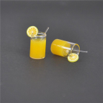2X Mini Lemon Water Cup Nukumaja tarvikud M&auml;nguasi Mini Decor Kingitus 1:12 one size