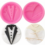 Pulmapidu meeste ja naiste kleidid mustriga &scaron;okolaadivormi Fondant tort Silikoonvormi perekond Bak men's dress