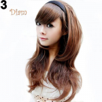 Tenfyer Naiste Mood Seksikas Stiilne Lokkis Laineline Poolpea Juuksepael Juuksepikendus Parukas helepruun v&auml;rv