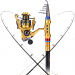 Sougayilangi kuldne &otilde;ngeritv, teleskoop s&uuml;sinikkiust &otilde;ngeritv ja 14 BB spinningurull 2.7M Rod&4000 Reel